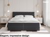 MEBLINI Boxspringbett JOHN 140x200 cm mit Bettkasten - H3P/Dunkelgrau Samt Polsterbett - Doppelbett mit Topper & Taschenfederkern-Matratze Bild 3