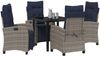 vidaXL Garten Essgruppe mit Kissen 5 pcs Grau Poly-Rattan 3380471 Bild 3