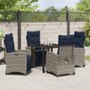 vidaXL Garten Essgruppe mit Kissen 5 pcs Grau Poly-Rattan 3380471 Bild 4
