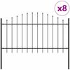 vidaXL Gartenzaun 8 pcs Grau 170 x 140 cm Pulverbeschichteter Stahl 3360131 Bild 2
