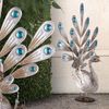 LED Solarleuchte, Pfau, Kupfer, Dekorsteine, Höhe 56,8 cm Bild 3