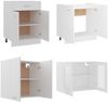 4-tlg. Küchenzeile Buffetschrank Lyon Weiß Holzwerkstoff Bild 5