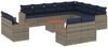 vidaXL 13-teiliges Gartensofa-Set mit Kissen, grau, Polyrattan 3226523 Bild 2