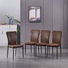 JYMTOM Esszimmerstuhl Samt/Kunstleder, hoher Lehne, Metallgestell, 4/6er-Set (4 St), Kunstleder, Gitter-Design, für Wohnzimmer, Büro, Klassenzimmer Bild 5