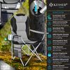 KESSER® Campingstuhl faltbar bis 150 kg Angelstuhl Faltstuhl Klappstuhl Gepolstert mit Armlehnen, Getränkehalter + Tasche mit hoher Rückenlehne, Strandstuhl, Klapphocker Grau / Schwarz Bild 3