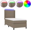 vidaXL Boxspringbett mit Matratze & LED Taupe 80x200 cm Stoff 3138353 Bild 2