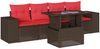 vidaXL 5-teiliges Gartensofa-Set mit Kissen, braun, Polyrattan 3268994 Bild 2