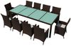 vidaXL 11-tlg. Garten-Essgruppe mit Auflagen Poly Rattan Braun 42569 Bild 2