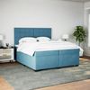vidaXL Boxspringbett mit Matratze Blau 200x200 cm Samt 3293306 Bild 5
