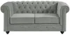 Vente-unique - Sofa 2-Sitzer - Samt - Hellgrau - CHESTERFIELD Bild 2