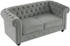 Vente-unique - Sofa 2-Sitzer - Samt - Hellgrau - CHESTERFIELD Bild 4
