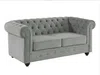 Vente-unique - Sofa 2-Sitzer - Samt - Hellgrau - CHESTERFIELD Bild 3