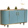 KAWOLA Sideboard MARIA Marmorplatte Kunstleder hellblau 76 x 40 x 150 cm Bild 3