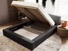 GRAINGOLD Lago Bett 160x200, Polsterbett mit Bettkasten und Kopfteil, Fell-Stoff, Schwarz Bild 4