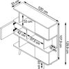 Bücherregal >Sundsvall< 120x130 cm in Eiche-Optik mit 3 Türen, Weiß Bild 2
