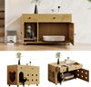 Katzenkloschrank (bewegliche Katzentoilette) – Katzenschrank/Katzenhaus mit abnehmbare Sandablassplatte, geruchsisoliert, ohne Katzenklo, 100×45×66 cm (Naturholzfarbe, Gelbmaplefarbe) Bild 2