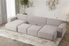 Wohnlandschaft U-Form ESTELLE mit Schlaffunktion Stoff Opera Velvet Hellgrau Bild 4