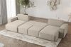 Wohnlandschaft U-Form ESTELLE mit Schlaffunktion Stoff Opera Velvet Hellgrau Bild 3