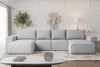 Wohnlandschaft U-Form ESTELLE mit Schlaffunktion Stoff Opera Velvet Hellgrau Bild 2