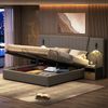 Graues Luxus Polsterbett 180x200 cm Mit Leselampen Und USB Anschlüssen Doppelbett Mit Hydraulischem Stauraum Samtbezug 300 Kg Tragkraft Bild 3