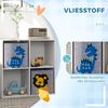 Kinderregal aus Spanplatte mit 4 Fächern & 2 Boxen, 61,8x29,9x61,8 cm, Weiß Bild 2