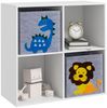 Kinderregal aus Spanplatte mit 4 Fächern & 2 Boxen, 61,8x29,9x61,8 cm, Weiß Bild 3