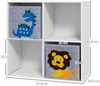 Kinderregal aus Spanplatte mit 4 Fächern & 2 Boxen, 61,8x29,9x61,8 cm, Weiß Bild 5