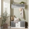 SoBuy FSR66-HG Schuhbank, MDF, Lackiert, Weiß, 100 x 49 x 35 cm Bild 2