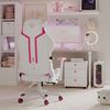 Diablo X-Ray Gaming Stuhl Bürostuhl Schreibtischstuhl 3D Armlehnen Ergonomisches Design HQ Kunstleder Perforation Wippfunktion Pink-Weiß Normal (L) Bild 4