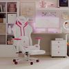 Diablo X-Ray Gaming Stuhl Bürostuhl Schreibtischstuhl 3D Armlehnen Ergonomisches Design HQ Kunstleder Perforation Wippfunktion Pink-Weiß Normal (L) Bild 3