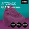 Lumaland Sitzsack Gaming-Sitzsack Cord 350l weinrot, supersofte Füllung EPS-Perlen Bild 3