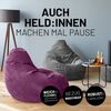 Lumaland Sitzsack Gaming-Sitzsack Cord 350l weinrot, supersofte Füllung EPS-Perlen Bild 4