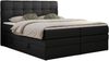 Boxspringbett mit Kopfteil und Topper, Polsterbett - LUKA-KING - 160x200cm - Schwarz Kunstleder - H3 Bild 3