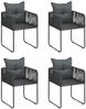 vidaXL 5-tlg. Garten-Essgruppe PVC Rattan Schwarz 3060101 Bild 4