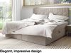MEBLINI Boxspringbett BRUGES 160x200 cm mit Bettkasten – H3/Dunkelbeige Samt Polsterbett - Gepolstert Doppelbett mit Matratze und Topper - Polsterbett mit Stauraum - Bett mit Kopfteil – Stauraumbett Bild 3