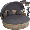 tectake Loungeset Rattan Sonneninsel Santorin - UV-beständig und widerstandsfähig, (Gartenlounge-set Santorin, 5-tlg, geeignet für Outdoor in Natur), klappbares Sonnendach & höhenverstellbare Füße Bild 4
