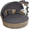 tectake Loungeset Rattan Sonneninsel Santorin - UV-beständig und widerstandsfähig, (Gartenlounge-set Santorin, 5-tlg, geeignet für Outdoor in Natur), klappbares Sonnendach & höhenverstellbare Füße Bild 5