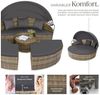 tectake Loungeset Rattan Sonneninsel Santorin - UV-beständig und widerstandsfähig, (Gartenlounge-set Santorin, 5-tlg, geeignet für Outdoor in Natur), klappbares Sonnendach & höhenverstellbare Füße Bild 2