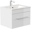 Badmöbel SANTINI 60 SoftClose weiss, Fronten weiss hochglanz : Weiss hochglanz Bild 3