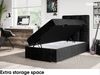 MEBLINI Boxspringbett KAI 80x200 cm mit Bettkasten - H4/Schwarz Samt Gepolstert Einzelbett mit Topper & Taschenfederkern-Matratze - 80x200 Rechts Bild 5