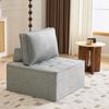 1-Sitzer Modulsofa H 81 x T 81 x B 81 cm aus Leinenstoff in Hellgrau, flexibel kombinierbar Bild 3