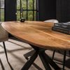 Esstisch Tanak Akazienholz massiv, skandinavisches Design, oval Natur, Spider-Gestell Schwarz Bild 3