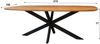 Esstisch Tanak Akazienholz massiv, skandinavisches Design, oval Natur, Spider-Gestell Schwarz Bild 5