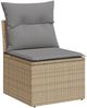 vidaXL 6-tlg. Garten-Sofagarnitur mit Kissen Beige Poly Rattan 3255933 Bild 5