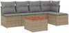 vidaXL 6-tlg. Garten-Sofagarnitur mit Kissen Beige Poly Rattan 3255933 Bild 2