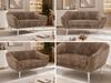 Polstersofa PIRS 2 Skandinavisches Sofa 2-Sitzer, Sofa mit Wellenfederung, Breite 140 cm, weiße Füße Hoher Sitzkomfort - Braun Cord Bild 2