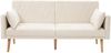 Sofa, Sitzfläche 160x54x42 cm, Beige Samtstoff (Velvet), 3‑fach verstellbare Rückenlehnen & 5‑stufige Armlehnen, Schlafsofa 180x75x82 cm Bild 5