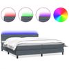 vidaXL Boxspringbett mit Matratze & LED Dunkelgrau 180x210 cm Samt 3316990 Bild 2
