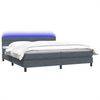 vidaXL Boxspringbett mit Matratze & LED Dunkelgrau 180x210 cm Samt 3316990 Bild 3