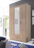 Kleiderschrank Klaas / Karl, Holzwerkstoff, Holzfarben, Verspiegelt, 120 x 195 x 55 cm Bild 2